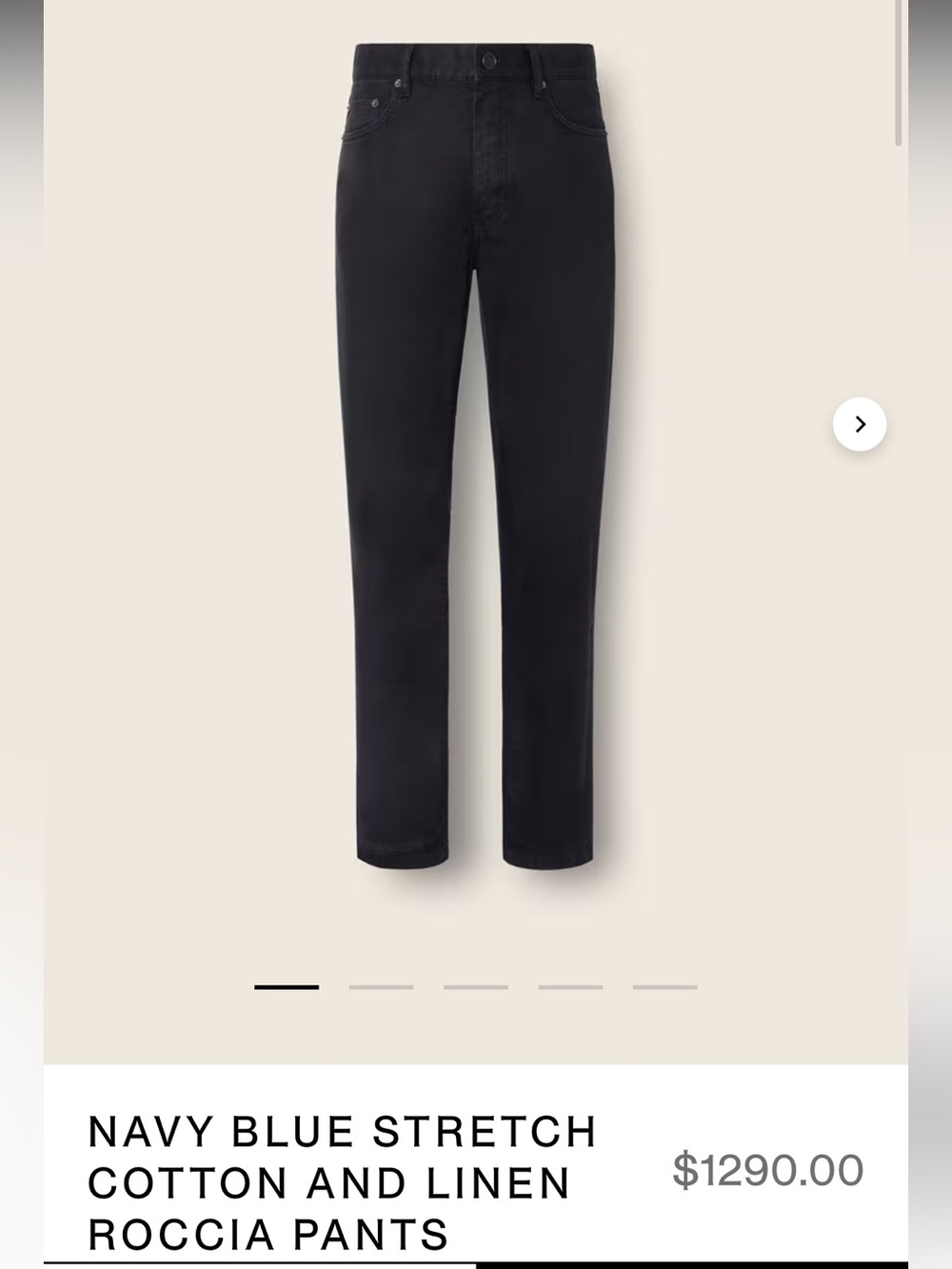 Zegna Navy Blue Stretch Cotton-Linen Men's Jeans